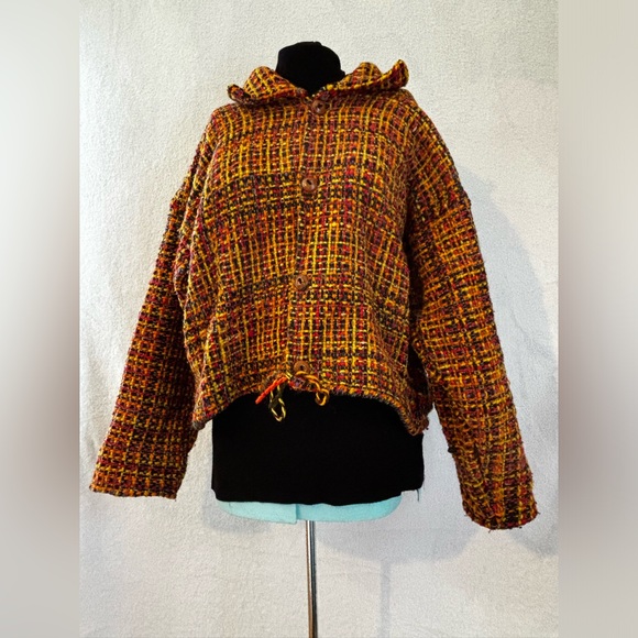 Vintage Ecuadorian handwoven jacket- 100% wool - Picture 2 of 9